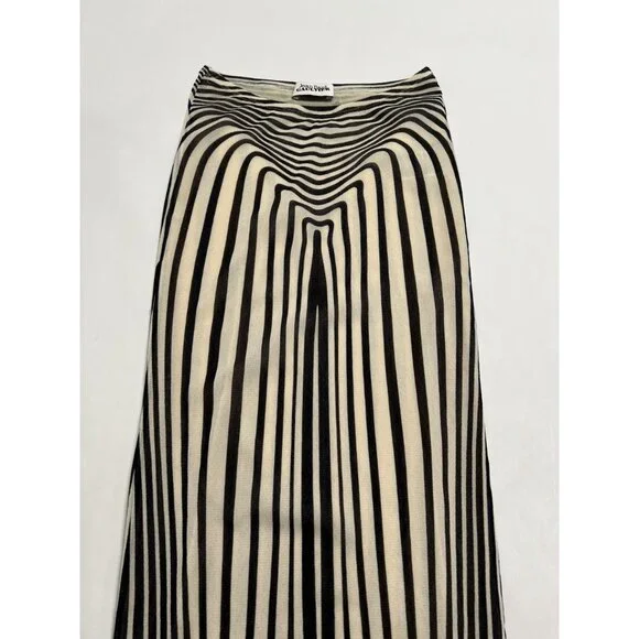 Jean Paul Gaultier Body Morphing Maxi Skirt in Ecru Navy - Picture 4 of 6